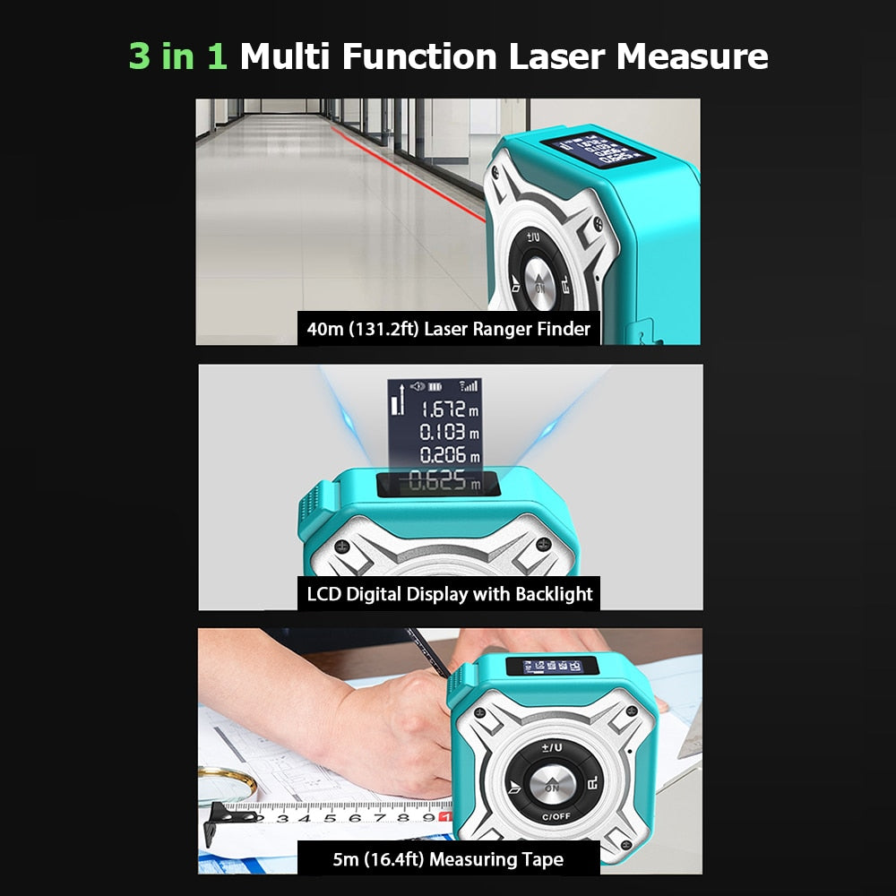 3 in 1 Laser Tape Measure