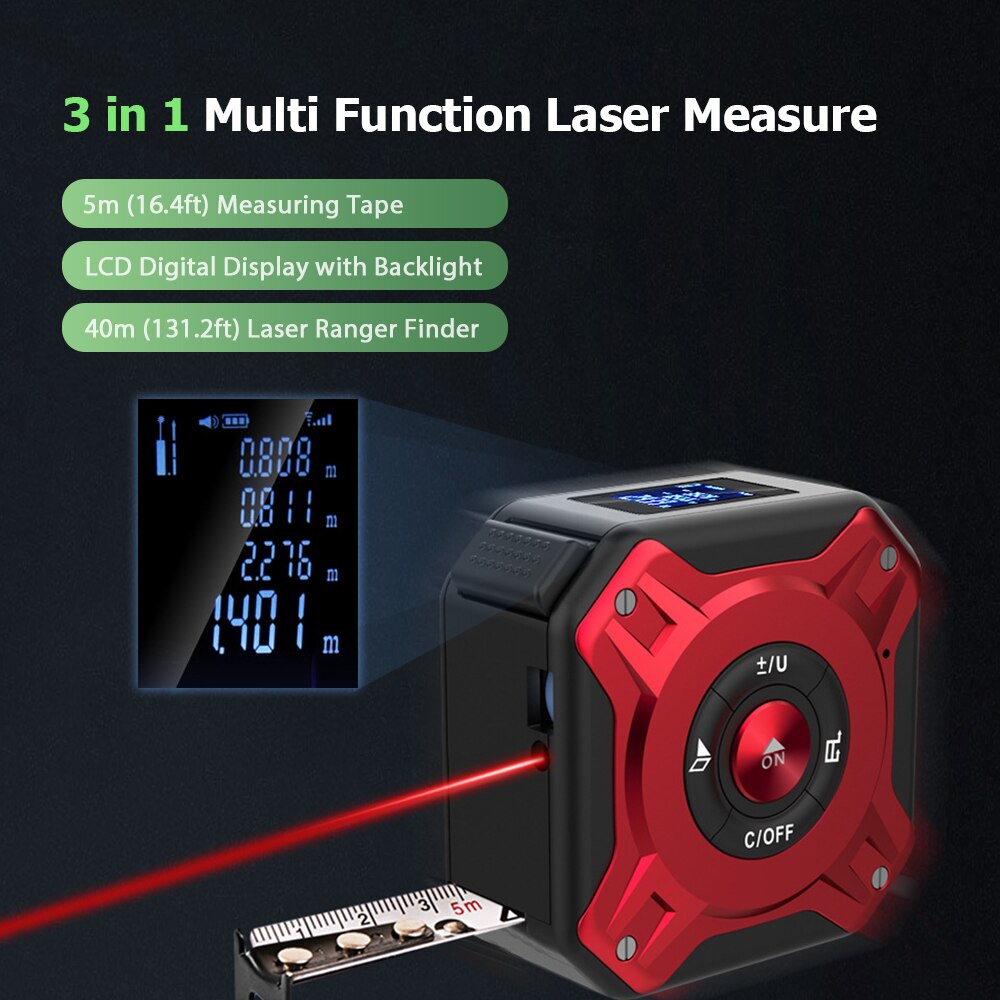3 in 1 Laser Tape Measure